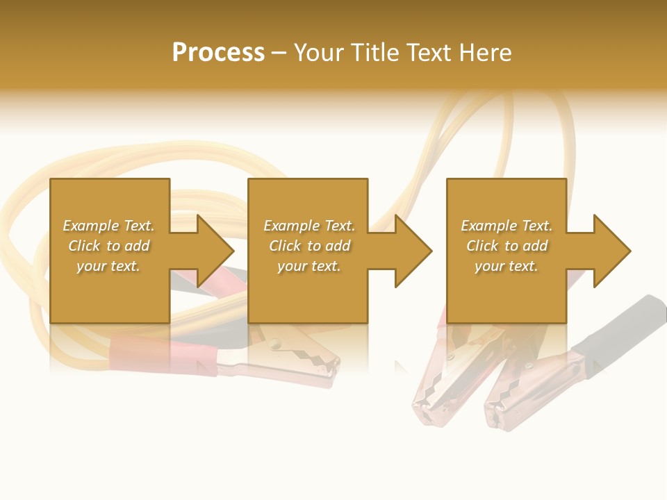 Jumper Cables With Yellow Cable Isolated On White Background PowerPoint Template