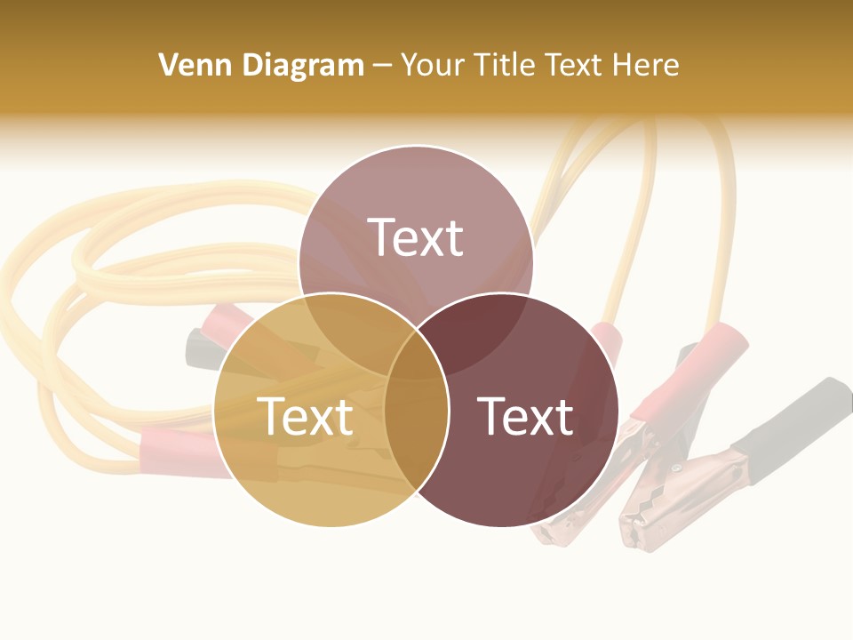Jumper Cables With Yellow Cable Isolated On White Background PowerPoint Template