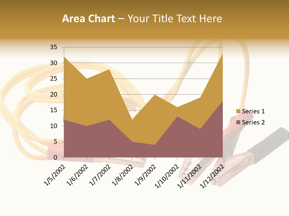 Jumper Cables With Yellow Cable Isolated On White Background PowerPoint Template