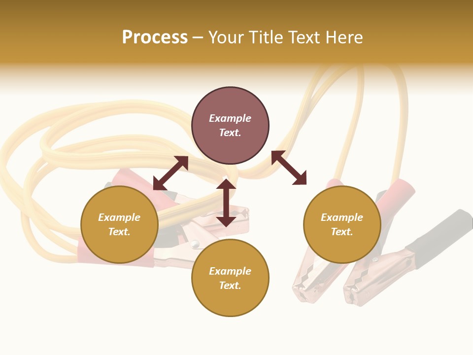 Jumper Cables With Yellow Cable Isolated On White Background PowerPoint Template