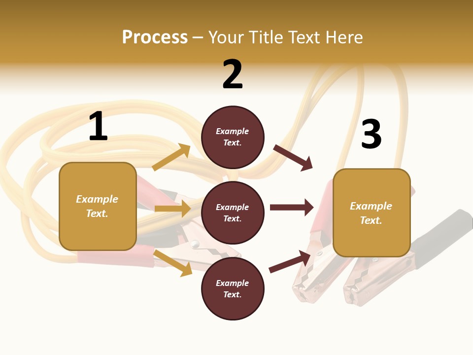 Jumper Cables With Yellow Cable Isolated On White Background PowerPoint Template