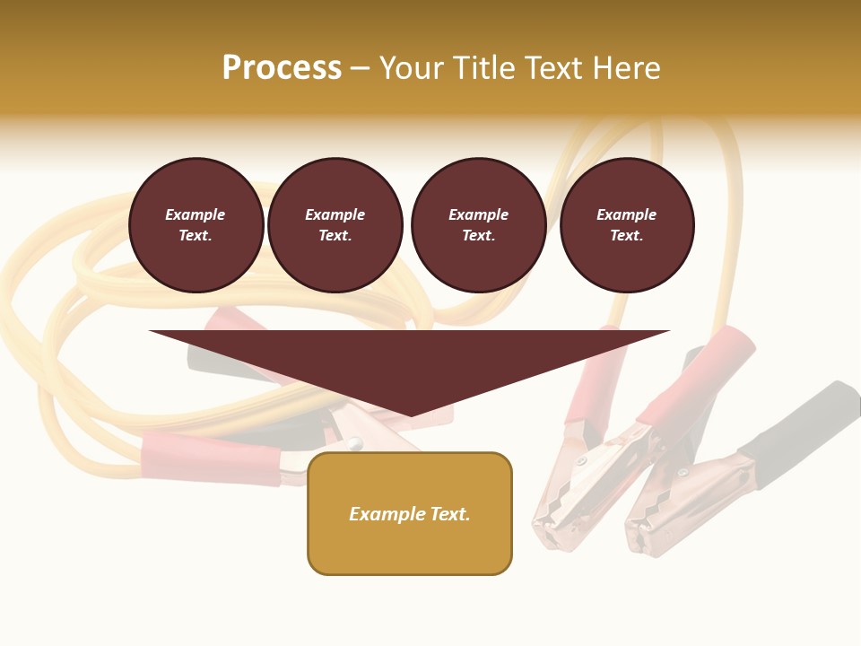 Jumper Cables With Yellow Cable Isolated On White Background PowerPoint Template