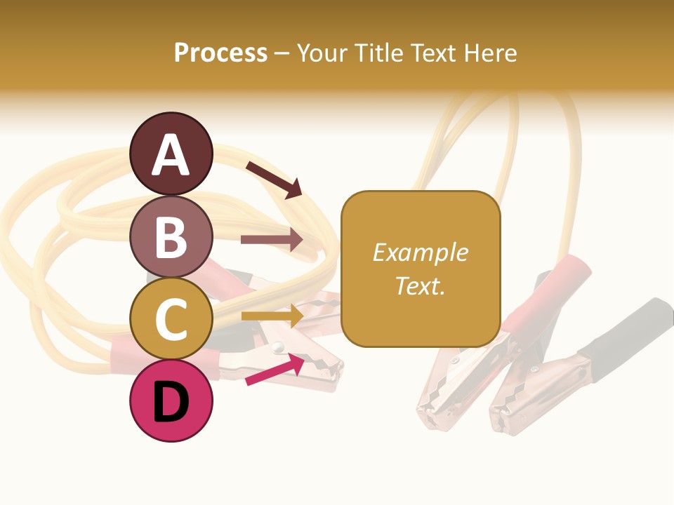 Jumper Cables With Yellow Cable Isolated On White Background PowerPoint Template