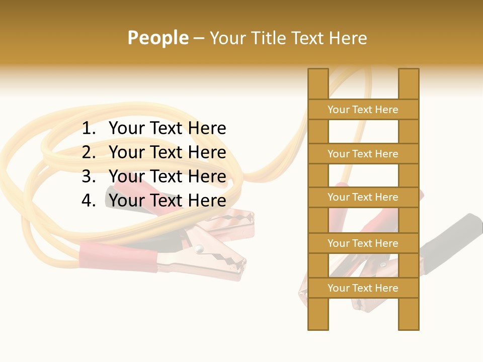 Jumper Cables With Yellow Cable Isolated On White Background PowerPoint Template