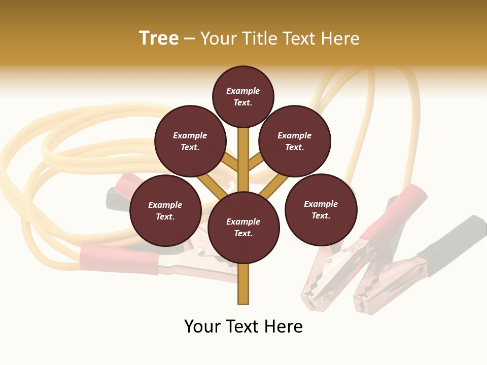 Jumper Cables With Yellow Cable Isolated On White Background PowerPoint Template