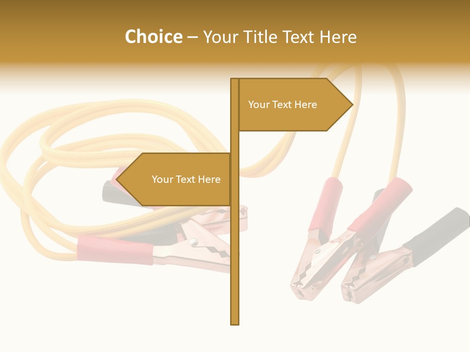 Jumper Cables With Yellow Cable Isolated On White Background PowerPoint Template