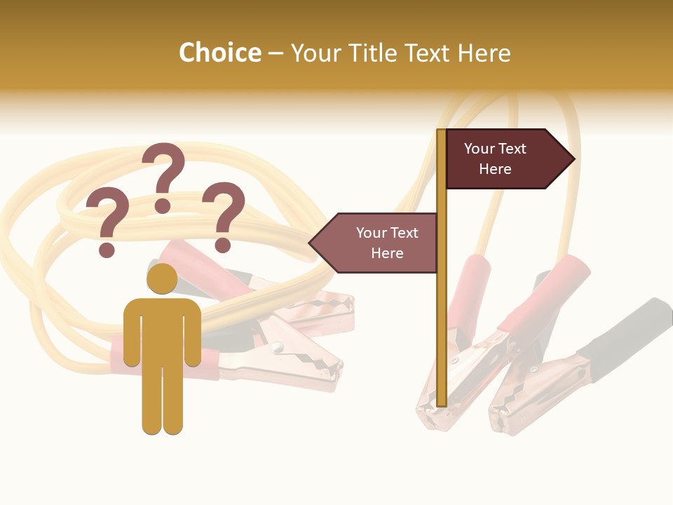 Jumper Cables With Yellow Cable Isolated On White Background PowerPoint Template