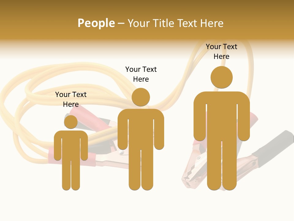 Jumper Cables With Yellow Cable Isolated On White Background PowerPoint Template