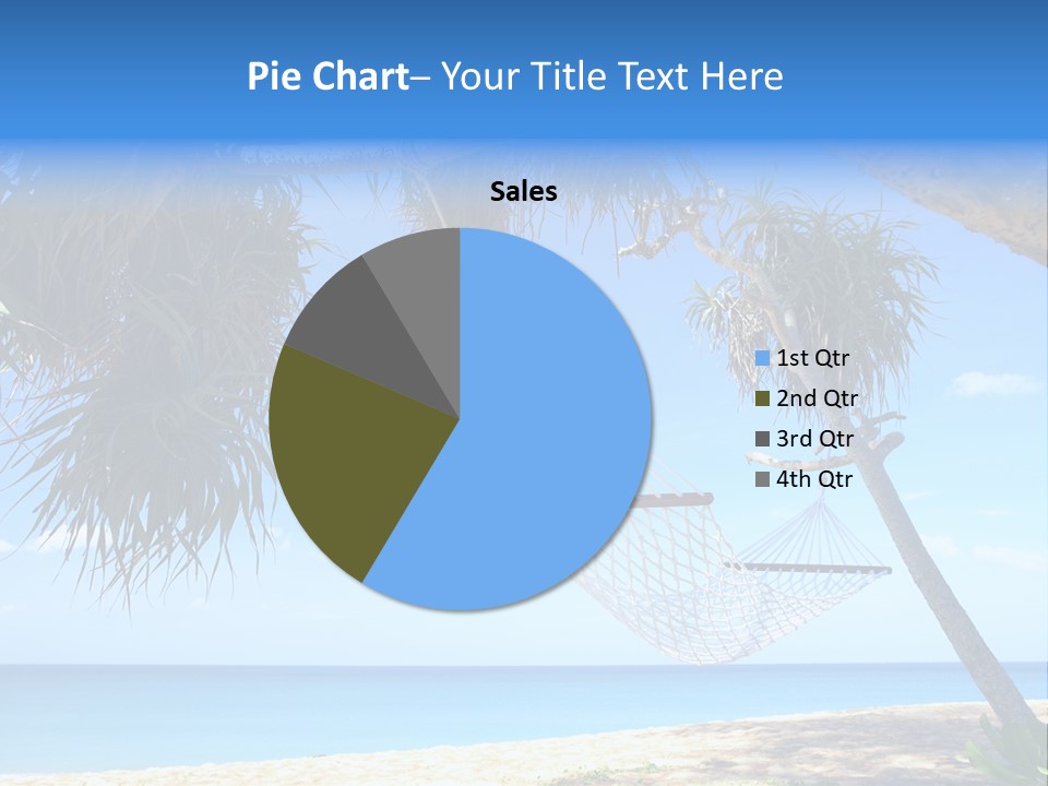 View Of Nice White Hammock Hanging Between Two Palms PowerPoint Template