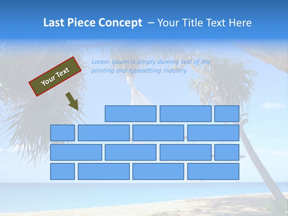 View Of Nice White Hammock Hanging Between Two Palms PowerPoint Template