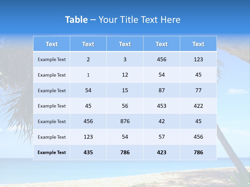 View Of Nice White Hammock Hanging Between Two Palms PowerPoint Template