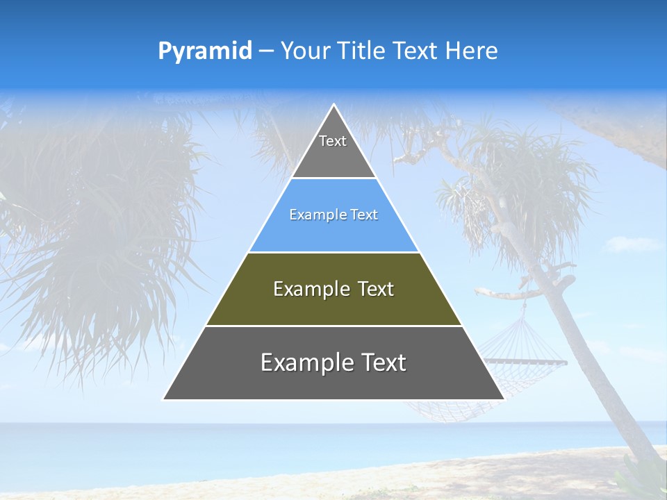 View Of Nice White Hammock Hanging Between Two Palms PowerPoint Template