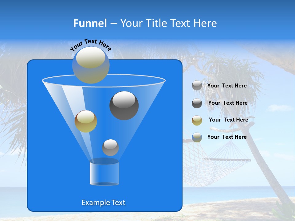 View Of Nice White Hammock Hanging Between Two Palms PowerPoint Template