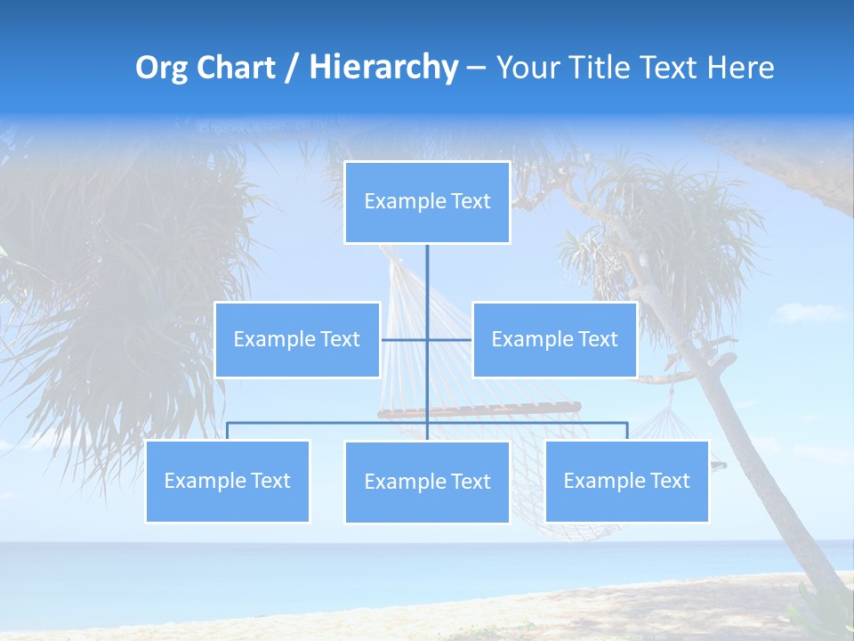 View Of Nice White Hammock Hanging Between Two Palms PowerPoint Template