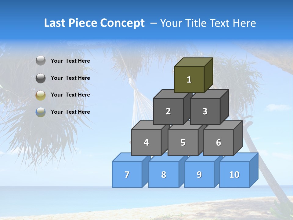 View Of Nice White Hammock Hanging Between Two Palms PowerPoint Template