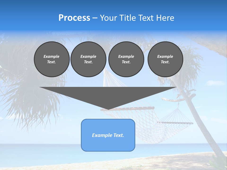 View Of Nice White Hammock Hanging Between Two Palms PowerPoint Template