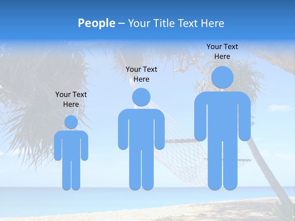 View Of Nice White Hammock Hanging Between Two Palms PowerPoint Template