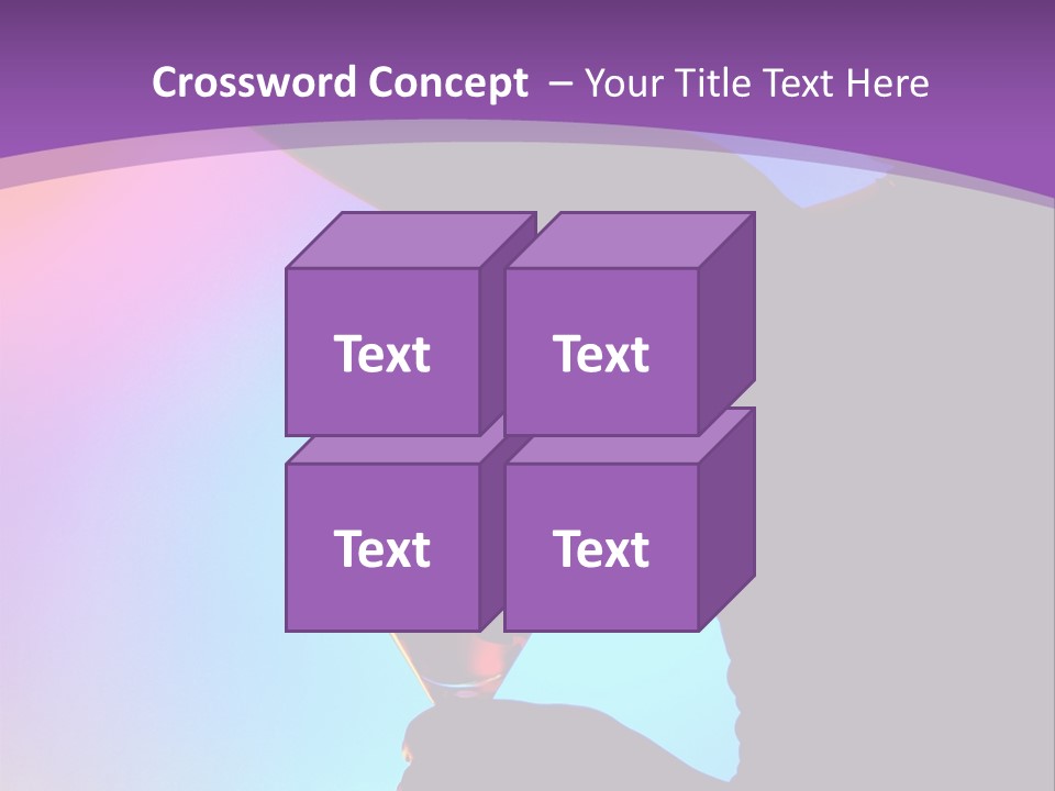 Silhouette Of Dancing Girl With Martini Glass On Colorful Back. Image May Contain Slight Multicolor Aberration As A Part Of Design PowerPoint Template