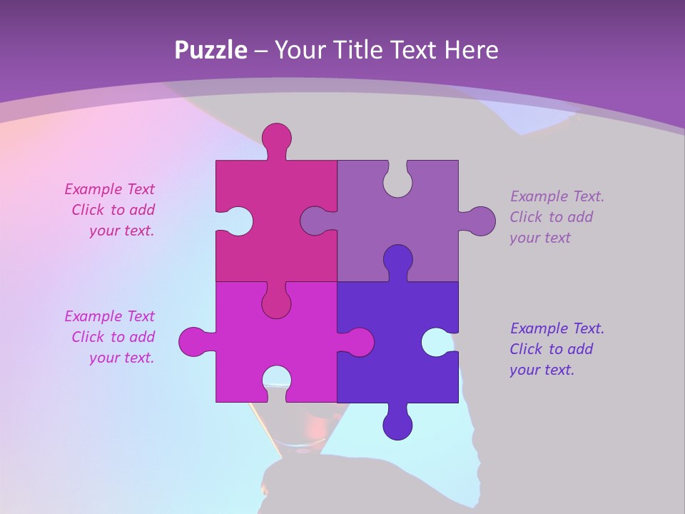 Silhouette Of Dancing Girl With Martini Glass On Colorful Back. Image May Contain Slight Multicolor Aberration As A Part Of Design PowerPoint Template