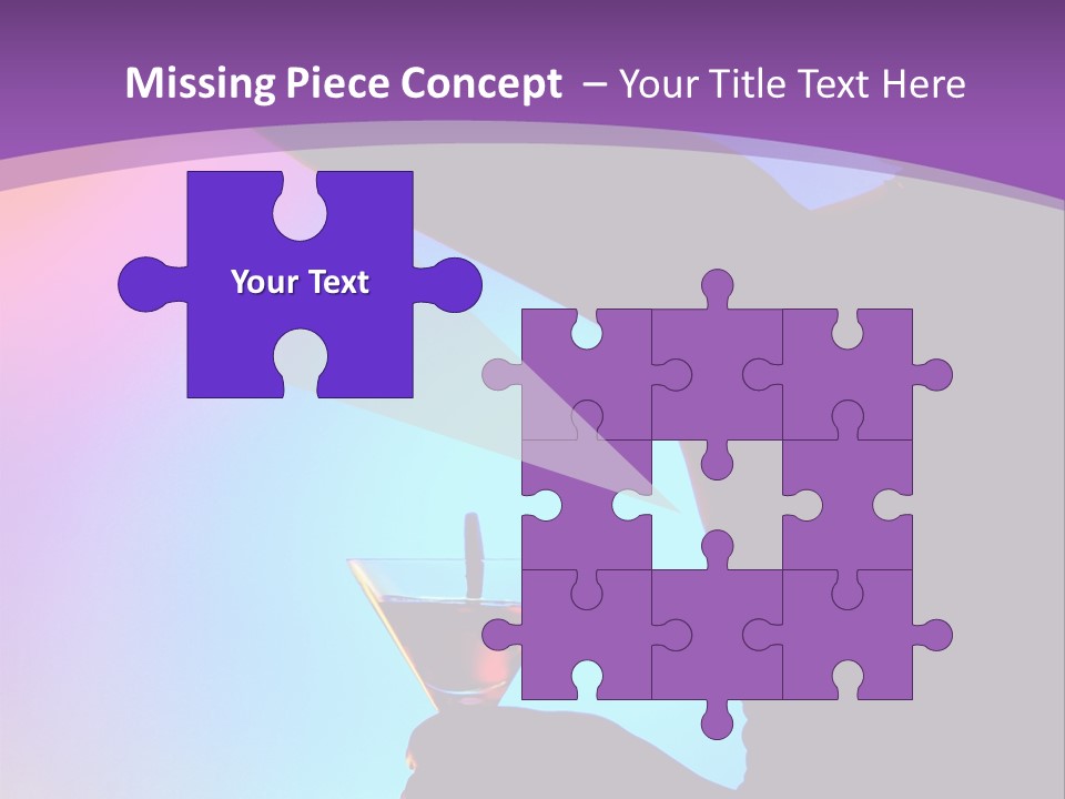 Silhouette Of Dancing Girl With Martini Glass On Colorful Back. Image May Contain Slight Multicolor Aberration As A Part Of Design PowerPoint Template