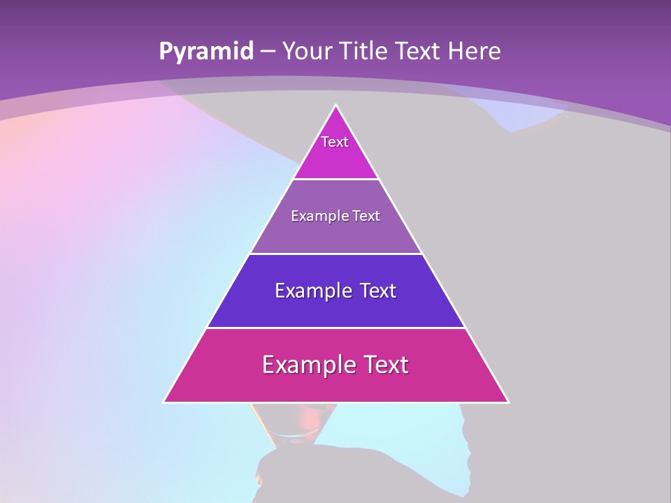 Silhouette Of Dancing Girl With Martini Glass On Colorful Back. Image May Contain Slight Multicolor Aberration As A Part Of Design PowerPoint Template