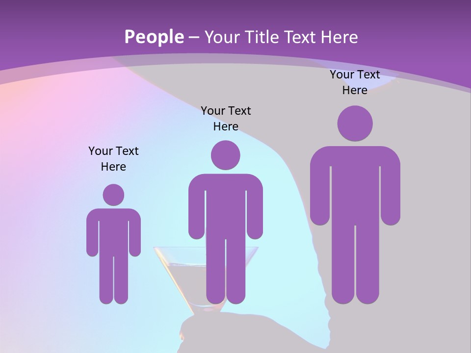 Silhouette Of Dancing Girl With Martini Glass On Colorful Back. Image May Contain Slight Multicolor Aberration As A Part Of Design PowerPoint Template