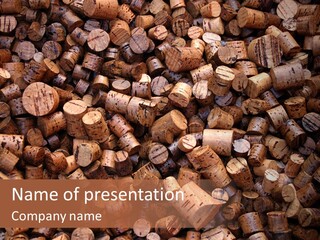 Large Number Of Used Wine Corks. Good For Background. PowerPoint Template