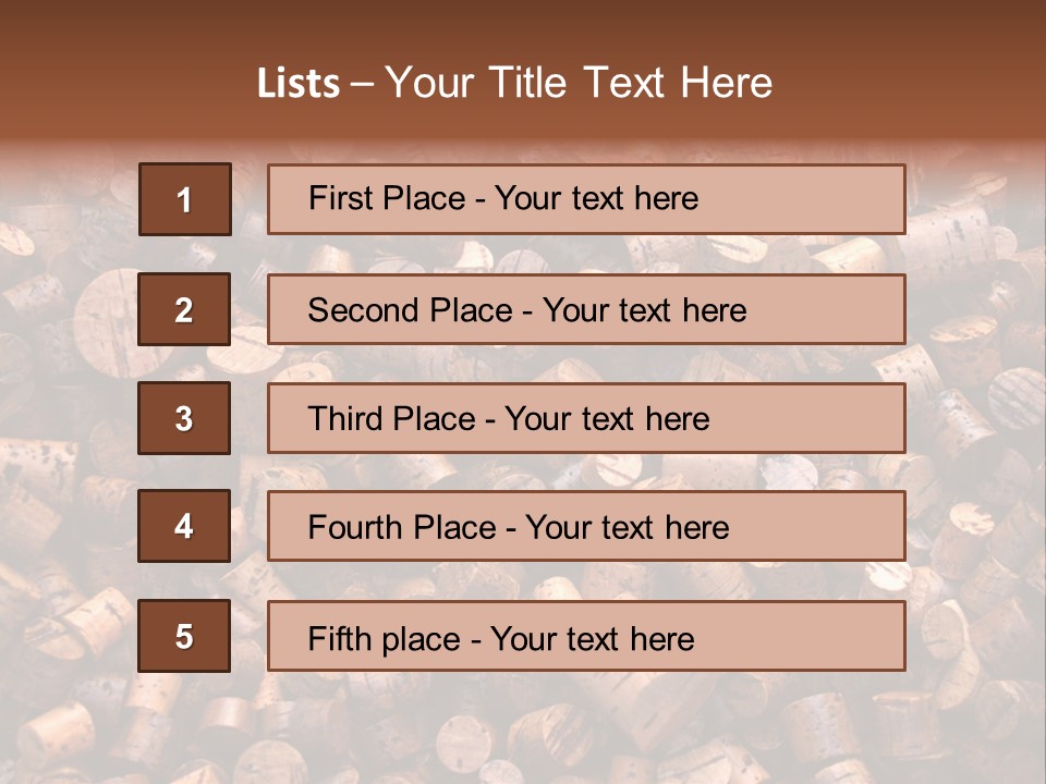 Large Number Of Used Wine Corks. Good For Background. PowerPoint Template