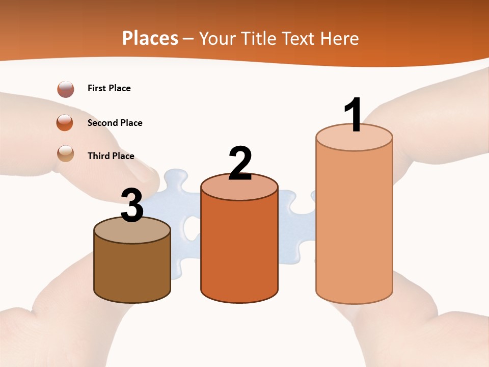 Hands And Puzzle, Isolated On White Background PowerPoint Template