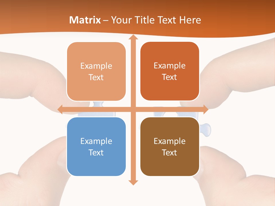 Hands And Puzzle, Isolated On White Background PowerPoint Template