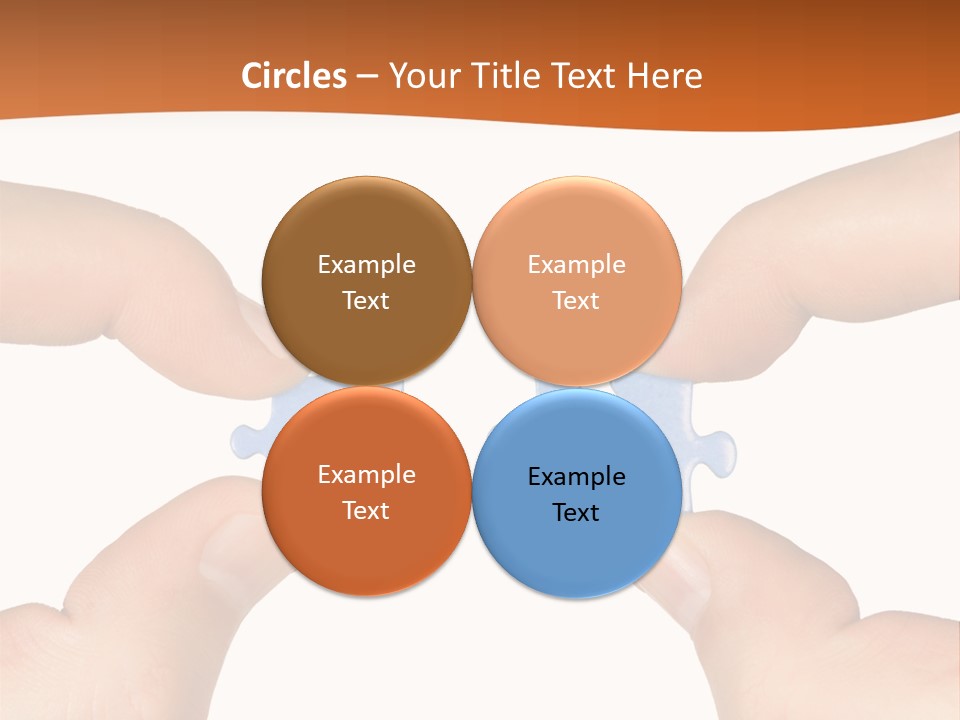 Hands And Puzzle, Isolated On White Background PowerPoint Template