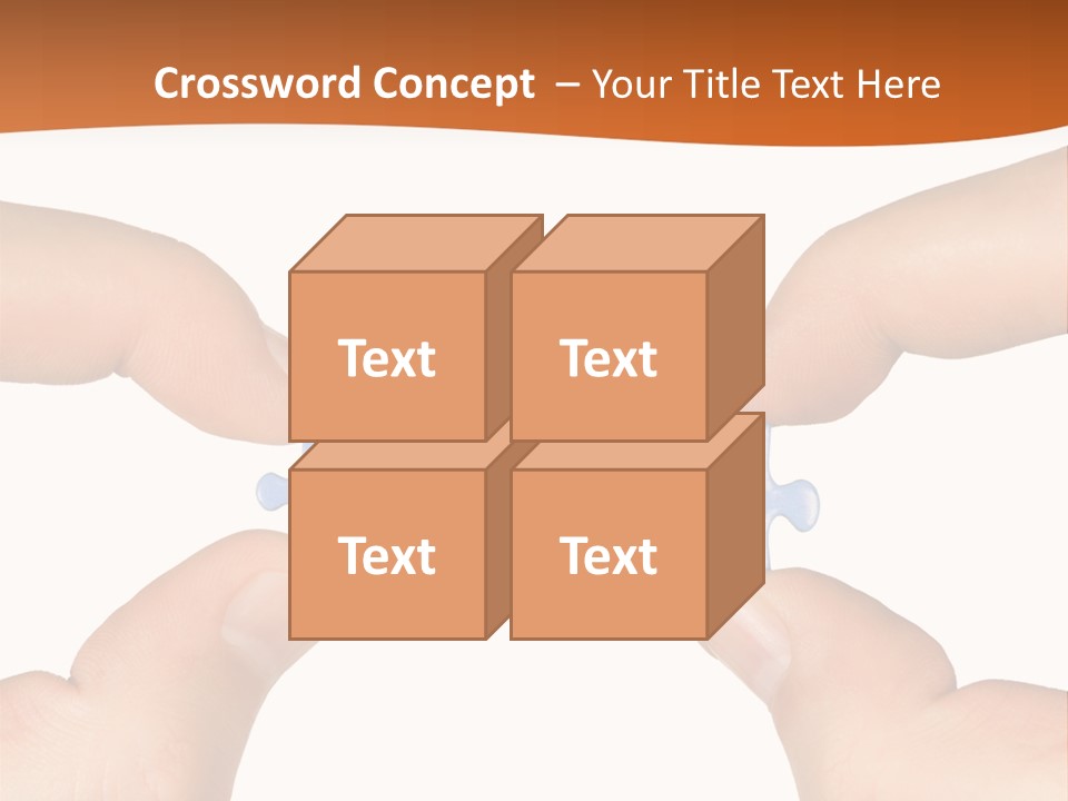 Hands And Puzzle, Isolated On White Background PowerPoint Template