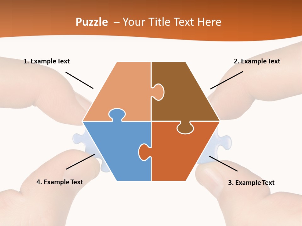 Hands And Puzzle, Isolated On White Background PowerPoint Template
