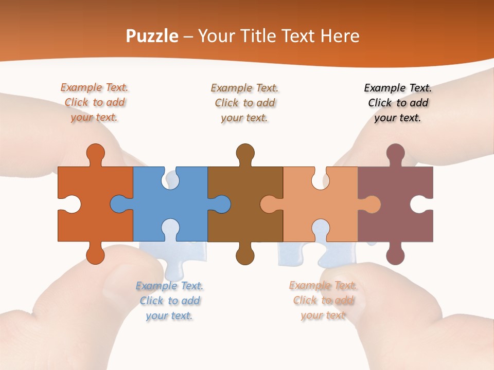 Hands And Puzzle, Isolated On White Background PowerPoint Template