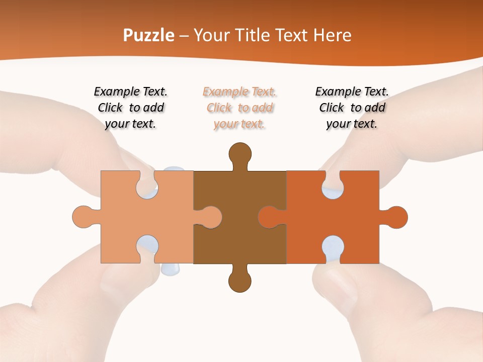 Hands And Puzzle, Isolated On White Background PowerPoint Template