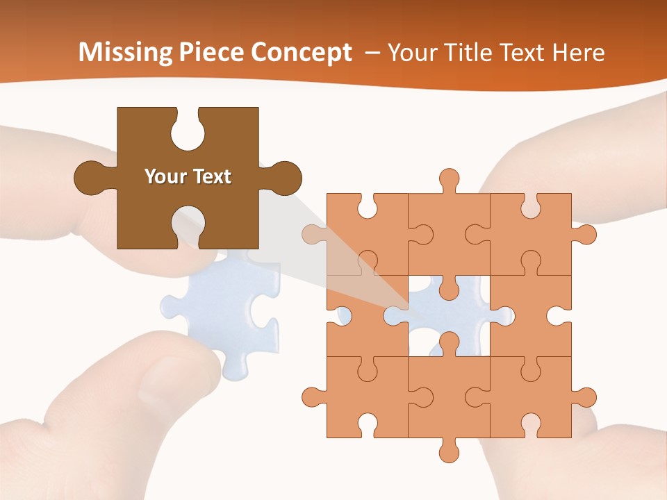 Hands And Puzzle, Isolated On White Background PowerPoint Template