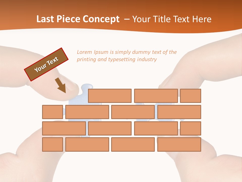 Hands And Puzzle, Isolated On White Background PowerPoint Template