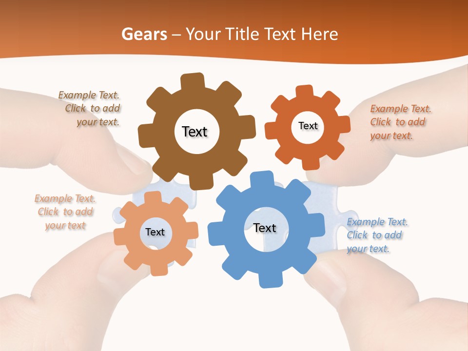 Hands And Puzzle, Isolated On White Background PowerPoint Template