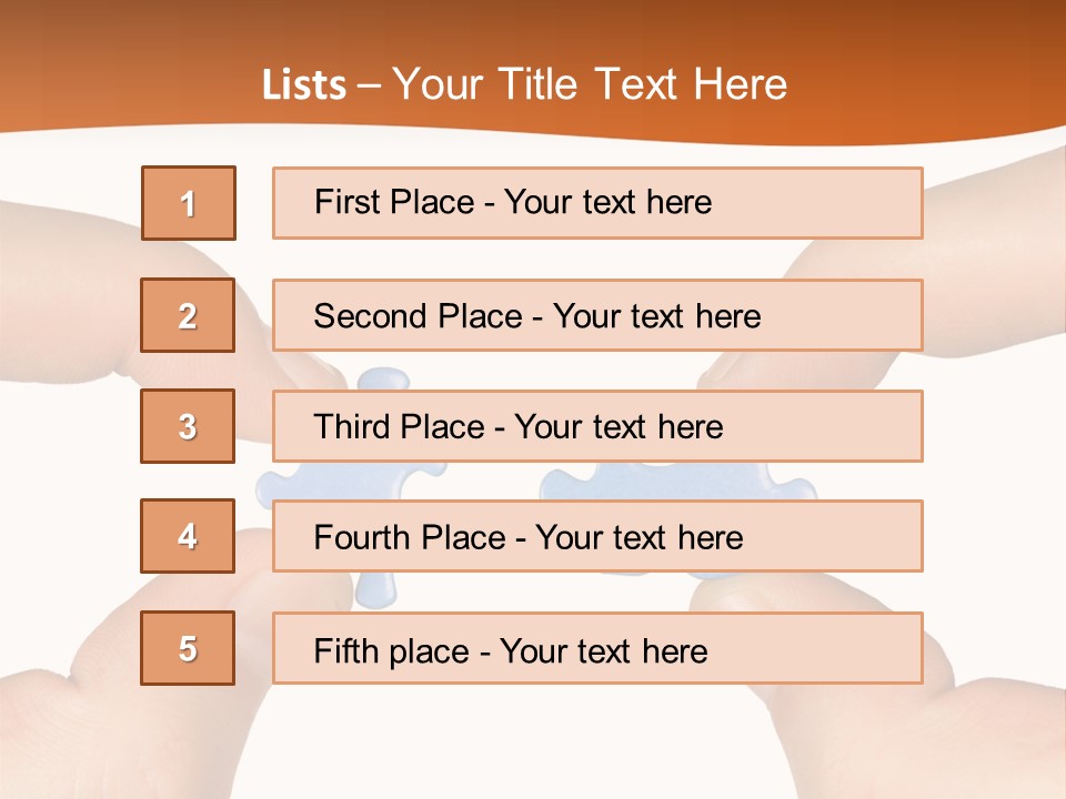 Hands And Puzzle, Isolated On White Background PowerPoint Template