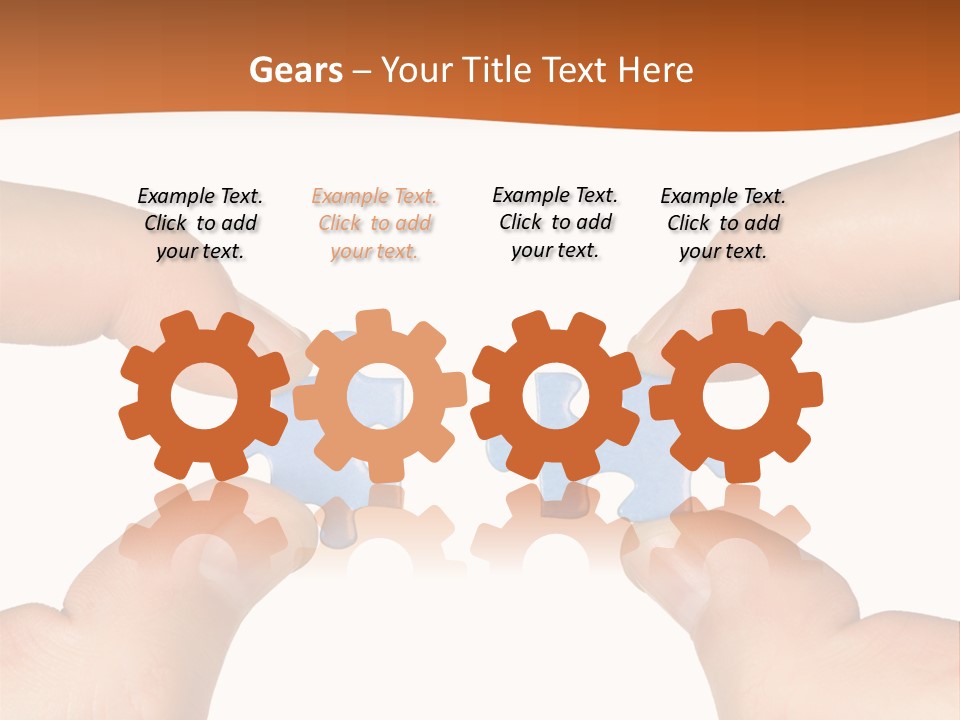 Hands And Puzzle, Isolated On White Background PowerPoint Template