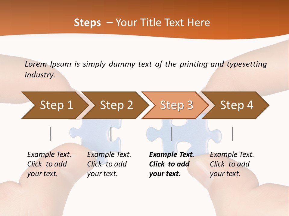 Hands And Puzzle, Isolated On White Background PowerPoint Template