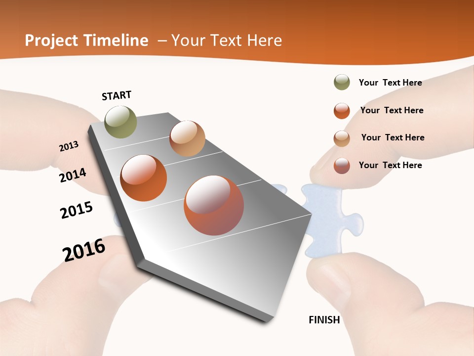 Hands And Puzzle, Isolated On White Background PowerPoint Template