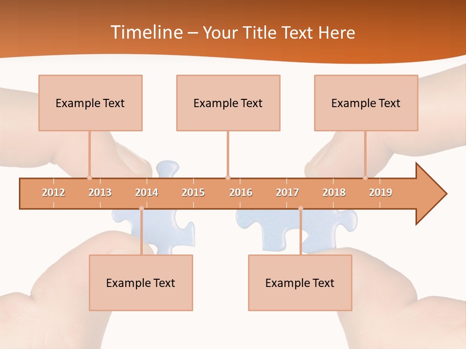 Hands And Puzzle, Isolated On White Background PowerPoint Template