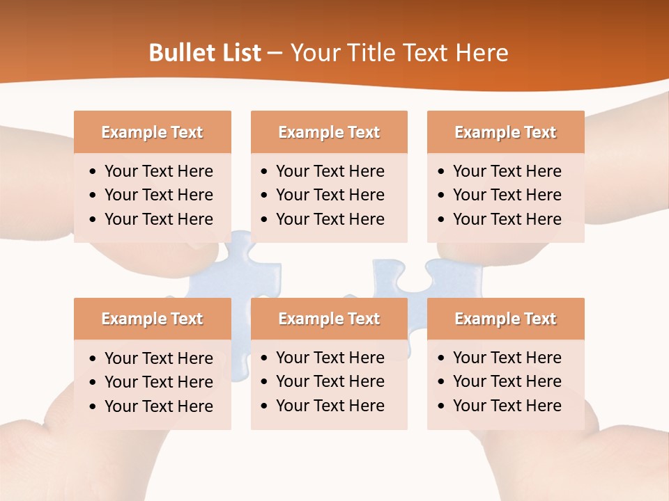 Hands And Puzzle, Isolated On White Background PowerPoint Template