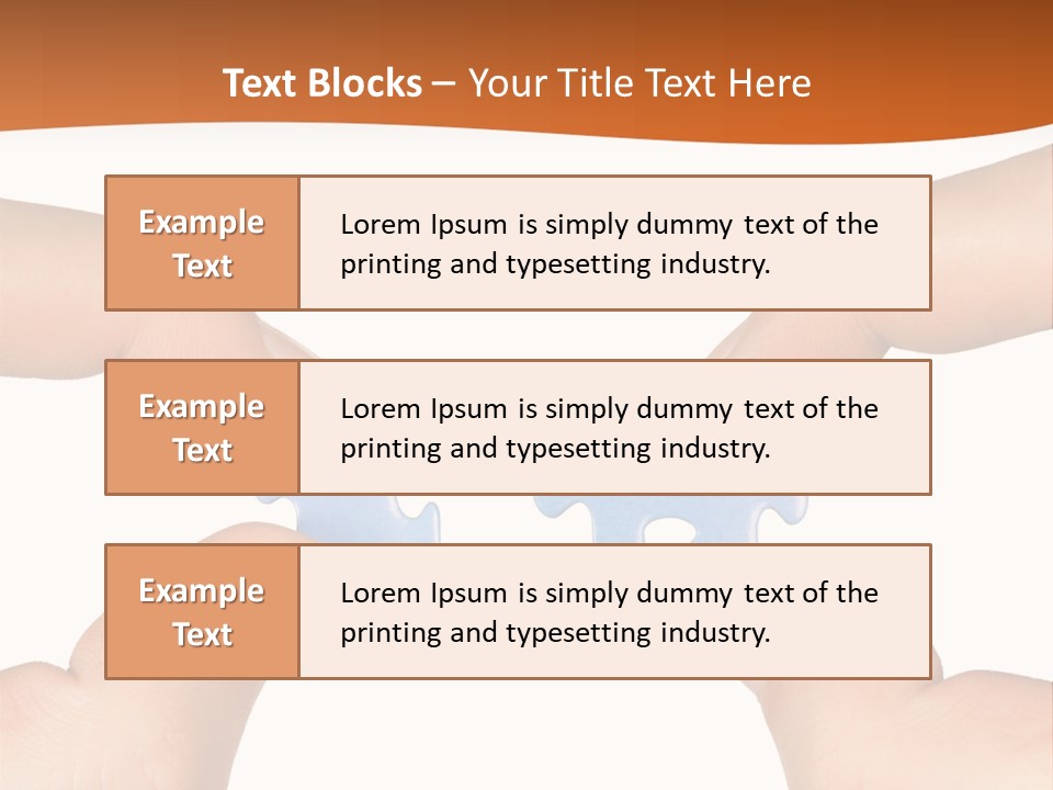 Hands And Puzzle, Isolated On White Background PowerPoint Template