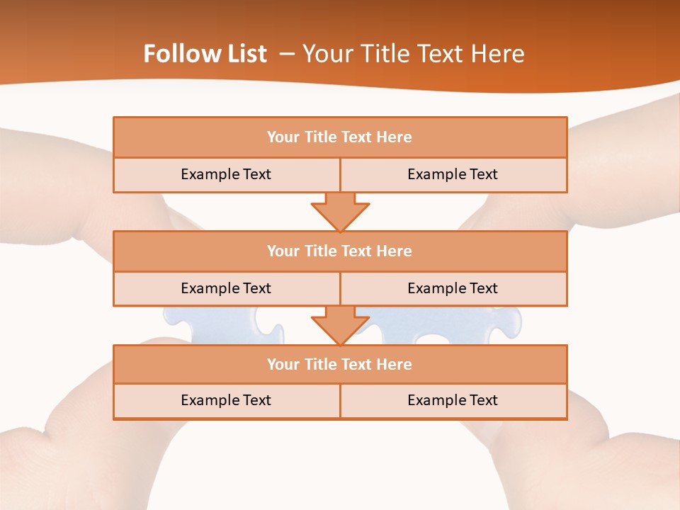 Hands And Puzzle, Isolated On White Background PowerPoint Template