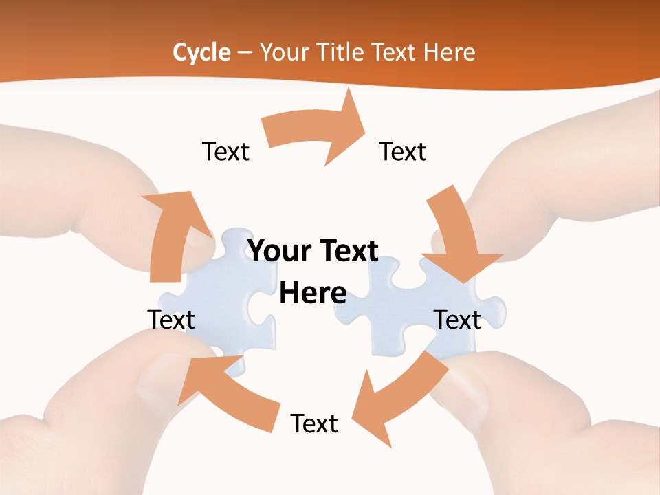 Hands And Puzzle, Isolated On White Background PowerPoint Template