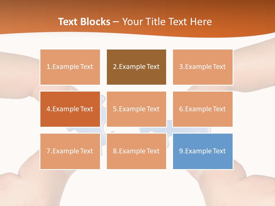 Hands And Puzzle, Isolated On White Background PowerPoint Template