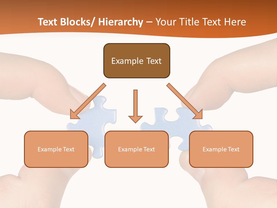 Hands And Puzzle, Isolated On White Background PowerPoint Template