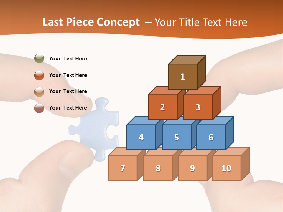 Hands And Puzzle, Isolated On White Background PowerPoint Template